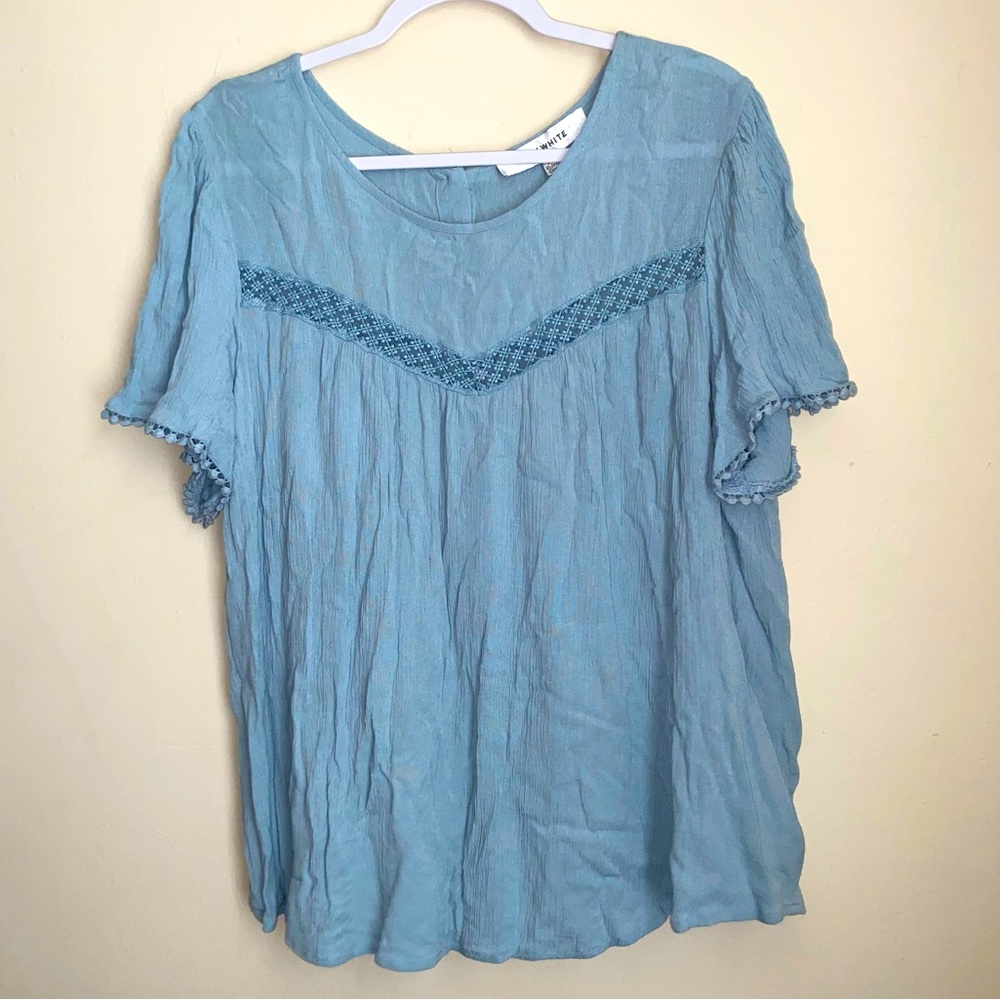 Lily White flowy Blouse 2X
